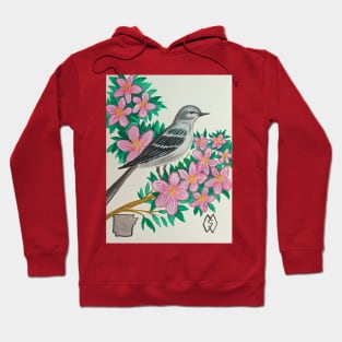 Arkansas state bird and flower, the mockingbird and apple blossom Hoodie